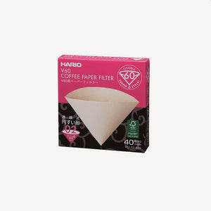 Hario V60 Coffee Filter Papers Size 02 White/Brown (40 pack)