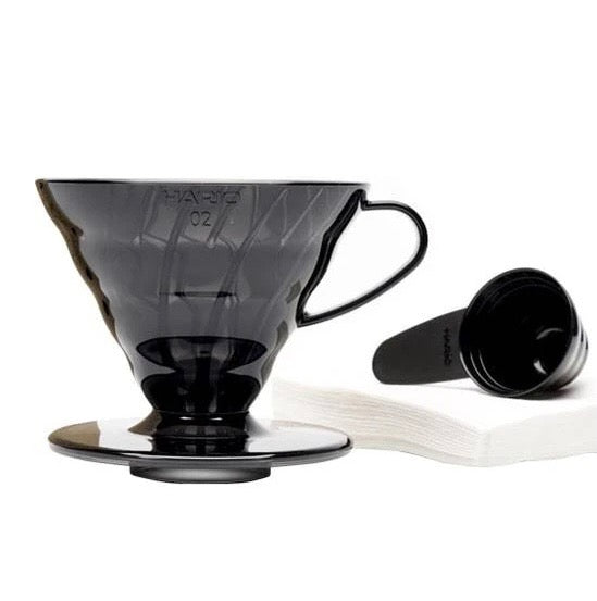 Hario V60 Coffee Dripper Set Transparent Black Size 02